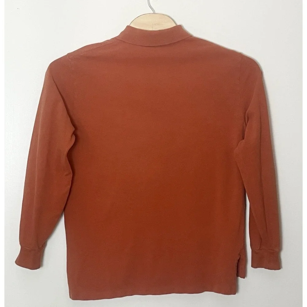 Vintage Polo Ralph Lauren Polo Shirt Men's Large Orange Preppy 90s Academia Fall